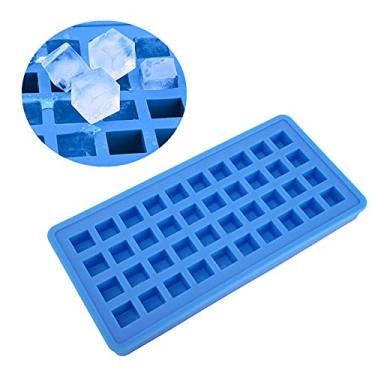 Imagem de Cubos de gelo, formas de cubo de gelo, cubos de gelo, gelo antiaderente, 40 grades reutilizáveis para cafeteria, para casa, hotel, bar (azul celeste)