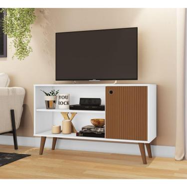 Imagem de Rack 1 Porta Retrô DJD Branco/Ripado