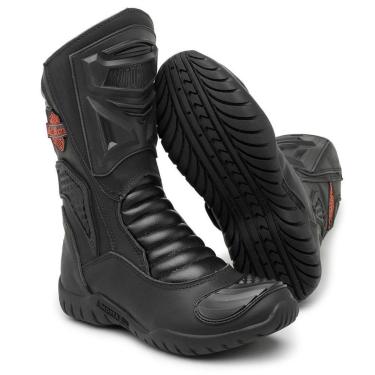 Imagem de Bota Motociclista Masculina Couro Cano Longo Conforto-Masculino