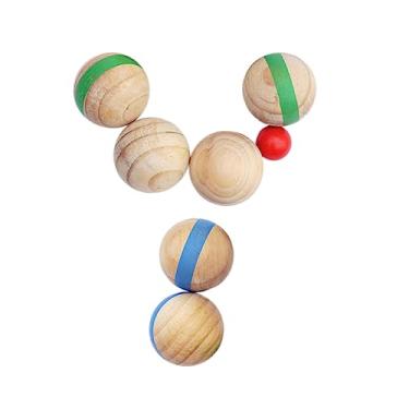 sillervan bolas boche madeira - conjuntos bocha quintal bolas petanque jogos  quintal ao ar livre família bocci jogo jardim para quintal, gramado, praia,  7 cm diâmetro valioso : : Esporte