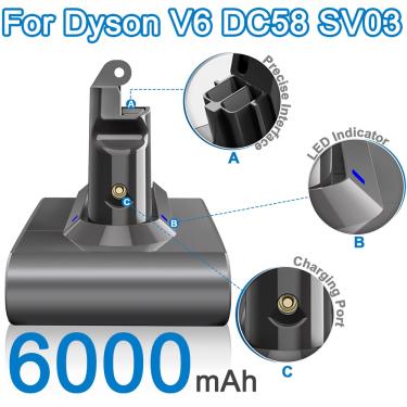 Imagem de Bateria de aspirador para Dyson  DC62  DC59  DC58  SV03  SV04  SV09  V6  Animal  Motorhead