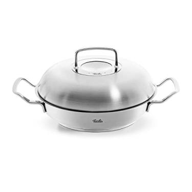 Imagem de Fissler Original-Profi Collection, frigideira redonda de 2 l e 24 cm de diâmetro, aço inoxidável, com tampa alta, superfície de cozedura Novogrill, escala de medição integrada, indução
