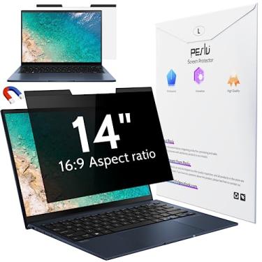 Imagem de Peslv Tela magnética de privacidade para laptop de 14 polegadas para monitor de computador 16:9, protetor antireflexo removível de 14 polegadas, protetor de filtro de luz azul compatível com Lenovo