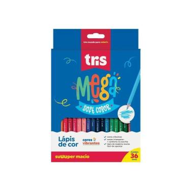 Imagem de Lapis de Cor Triangular Mega Soft Color 36 Cores Resistente Tris