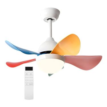 Imagem de Ventiladores De Teto De 30 Polegadas Com Luzes, Ventilador De Teto Pequeno Com Controle Remoto, Ventilador De Teto Moderno Com Motor Reversível, Regulável (Color : White, Size : 30in)