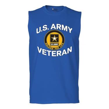Imagem de Camiseta masculina licenciada Patriotic Armed Forces da US Army Soldier for Life Military Pride DD 214 Patriotic Armed Forces, Azul, G