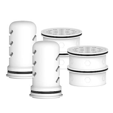 Imagem de MARRIOTTO Filtro de água de substituição para dispensador doméstico LS 18 xícaras/jarro de vidro 7 xícaras/jarra de plástico 10 xícaras/jarra de plástico 7 xícaras, 2 microfiltros de membrana e 4 filtros de carbono ativado + troca iônica