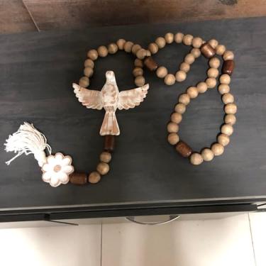 Imagem de Colar de mesa decoração para centros de mesa de cozinhas, áreas gourmet, sitios, restaurantes decoração de madeira rústica para festas e parede