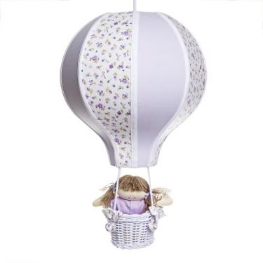 Imagem de Lustre Balão Grande Lilás Com Boneca Quarto Bebê Infantil Menina - Pot