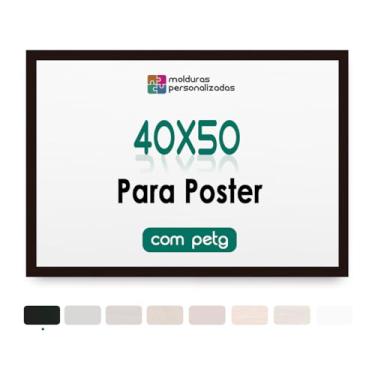 Imagem de Moldura 40x50 para Arte Foto Pôster Imagem com Proteção Petg (Preto)