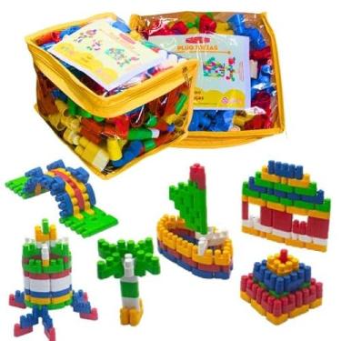 Imagem de Blocos de Encaixe de Montar Educativos, com Sacola de Armazenamento, para Crianças de 3 a 12 Anos