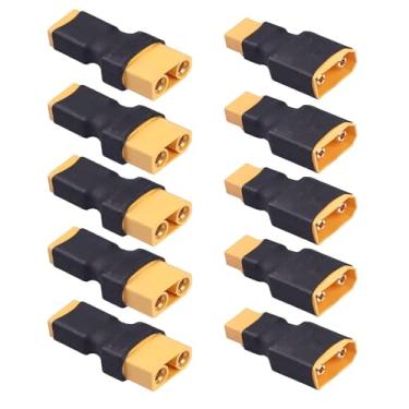 Imagem de AEDIKO 5 pares de conector adaptador fêmea macho RC XT60 para XT90