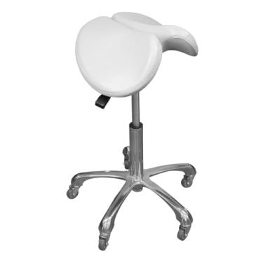 Imagem de Cadeira Mocho Sela Anatomy Estek Base Aço Clínica Estética Odonto (Branco)