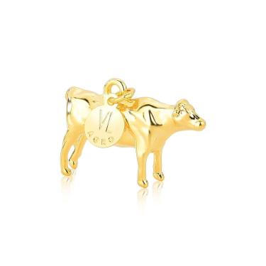 Imagem de Bibelô Decorativo Mini Boi Revestido em Ouro