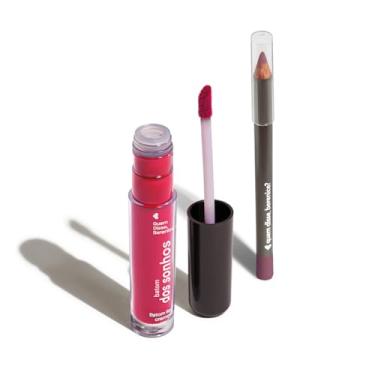 Imagem de Combo Lápis Contorno Labial Roseletis 1,1g + Batom Líquido Roxite Dos Sonhos 4ml