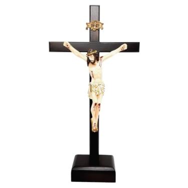 Imagem de Artcruz - Crucifixo de Mesa com Cristo em Resina 33 cm - Decoração para Pendurar em Parede - Crucifixo - Sala de Estar, Quarto, Local Religioso