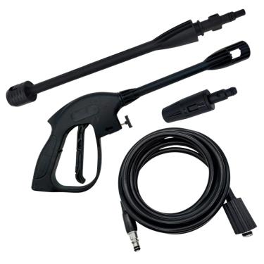 Imagem de Kit Pistola Gatilho Lança Bico Mangueira Nylon 3m Compatível com Lavajato Karcher Compacta 19943710