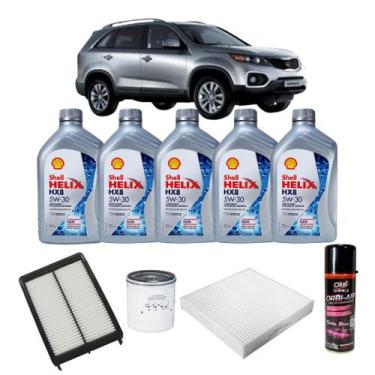 Imagem de Kit Troca de Óleo Sorento 2.4 16v 2010-2013 - SHELL HELIX