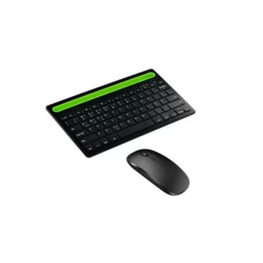 Imagem de Teclado e Mouse Bluetooth Recarregável Com Suporte Para Tablet Galaxy 