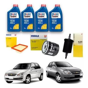 Imagem de Kit Troca Óleo + Filtros Corsa Classic 2006 2007 2008 2009  - Mobil