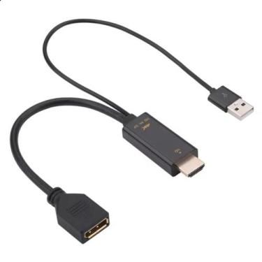 Imagem de Cabo Adaptador Conversor Hdmi Para Displayport Ativo Usb 5v - f3