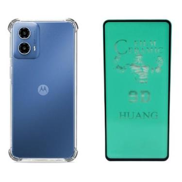 Imagem de Capa Anti Impacto Para Moto G34 + Pelicula Ceramica - Mustangshop