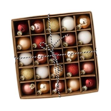 Imagem de Esquirla 24x Bolas decorativas de Natal, pingentes pequenos de Natal, à prova de quebra, com caixa de presente, bolas de vidro de Natal para decoração de, Vermelho