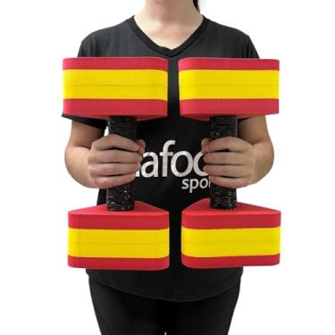 Imagem de Par de Halteres Hidroginástica Em EVA 3 a 4Kg DF4013-VM Vermelho e Amarelo Dafoca