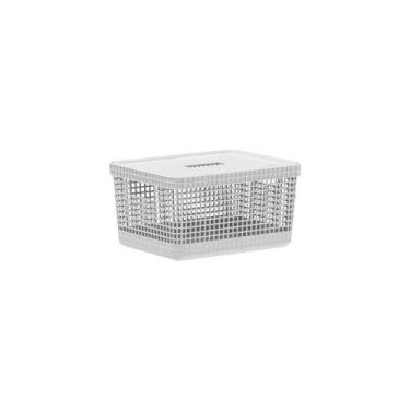 Imagem de Cesto Grid com Tampa 8L Branco Oceano Ou, U