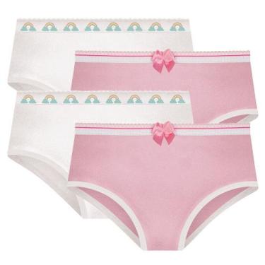 Imagem de Kit 4 Calcinhas Básica Normal Para Meninas Selene Infanto Juvenil Em A