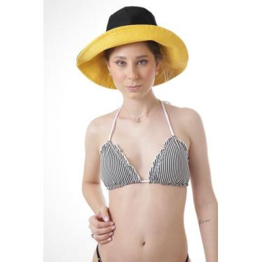 Imagem de Cortininha Ripple Listrado Preto/Branco Dupla Face Branco - Mariazinha