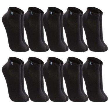 Imagem de Kit De Meias Cano Curto Lupo 10 Pares - Unissex, M, Preto