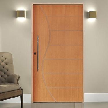 Imagem de Kit Porta de Madeira Pivotante 210x140cm Batente 14cm Fechadura 803 Ro