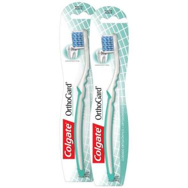 Imagem de Kit C/ 2 Escovas Dental Colgate OrthoGard Cabeça Ultra Compacta