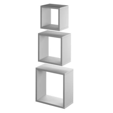 Imagem de Kit jogo 3 Unidades Nichos Quadrados Decoração Estilo Sala Quarto Hall