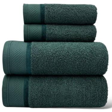 Imagem de Jogo de Toalhas Gigante / Banhão 4 Peças  Eleganz - Verde - (02 Banho 