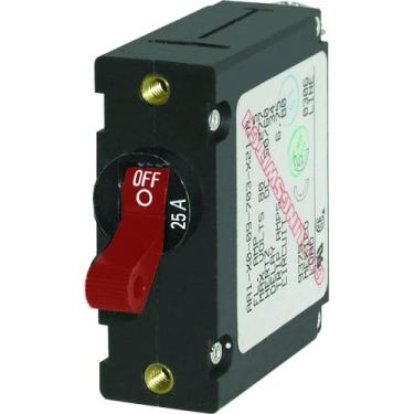 Imagem de Blue Sea Systems 7217 / Blue Sea 7217 AC / DC Single Pole Magnetic World Circuit Breaker - 25 Amp Red
