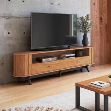 Imagem de Rack Curvo para TV de até 75" com 02 Gavetas 220cm 100% MDF TB302 Dall