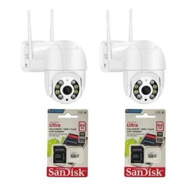 Imagem de Kit 2 Camera Ip externo Wifi + 2 Cartão De Memória Sd 64gb - Import