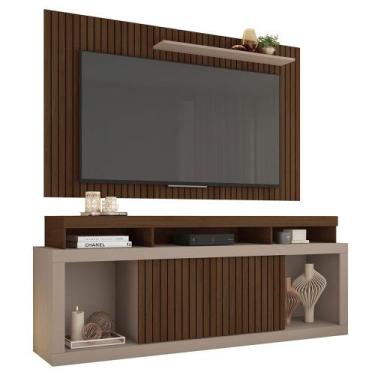 Imagem de Painel com Rack Bancada para TV Paris 180cm Fendi/Havana - Sallar home