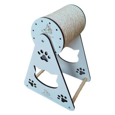 Imagem de Arranhador para gatos fn pets com tubo giratorio e brinquedo interativ