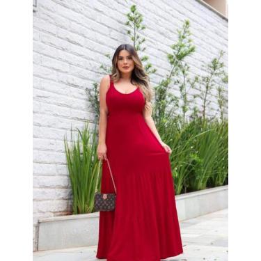 Imagem de Vestido Longo Saia com Babado Laço nas Costas - luh may, Vermelho, G
