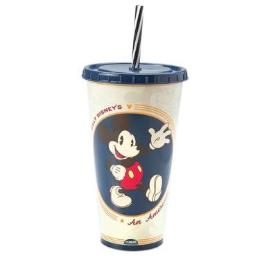 Imagem de Copo Plástico Refri Mickey Com Canudo Reutilizável 700ml - Plasútil In