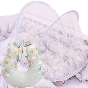 Imagem de Ninho Redutor de Berço Com Mosquiteiro e Apoio Amamentar Safari Cinza