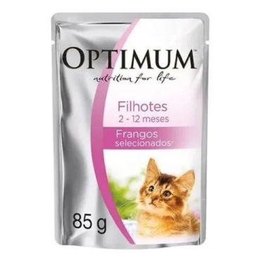Imagem de Caixa Alimento Úmido Optimum Gatos Filhotes Frango 85g