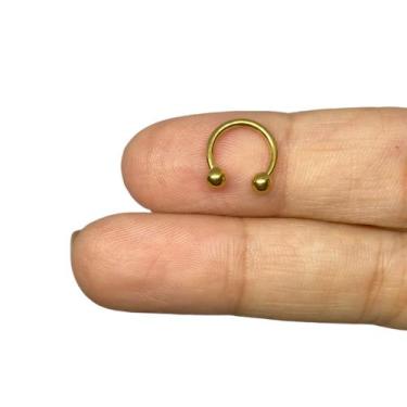 Imagem de Piercing Titânio Ferradura Dourada 8mm e 6mm - RaraSteel, Dourada 8mm