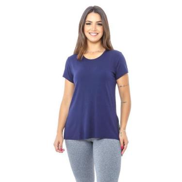 Imagem de Blusa Veste Legging Academia Moda Feminina - Adamas, EG, Azul marinho