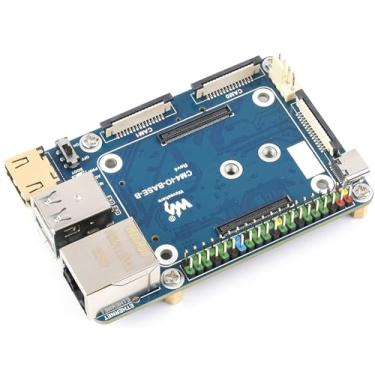 Imagem de Mini placa base (B) para módulo de computação Raspberry Pi 4 Lite/eMMC, portas de câmera dupla MIPI CSI integrada/DSI/RTC/FAN/HDMI/USB/RJ45 Gigabit Ethernet/slot para cartão TF/conectores de slot M.2