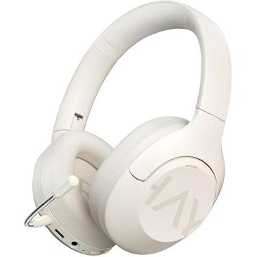 Imagem de HAYL0U S30 Fones de Ouvido Sem Fio Bluetooth, Cancelamento de Ruído Ativo Over-Ear Headphone, 80 Horas Reprodução, Dobrável (Standard, Branco)