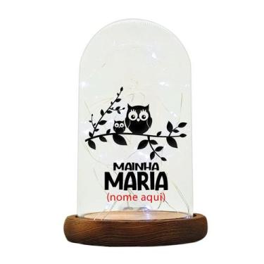 Imagem de Cúpula Redoma de Vidro Personalizada c/ Nome - Mamãe Coruja - 1 unidad